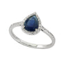 14K EFFY WG 1.05 CT Sapphire Halo Ring