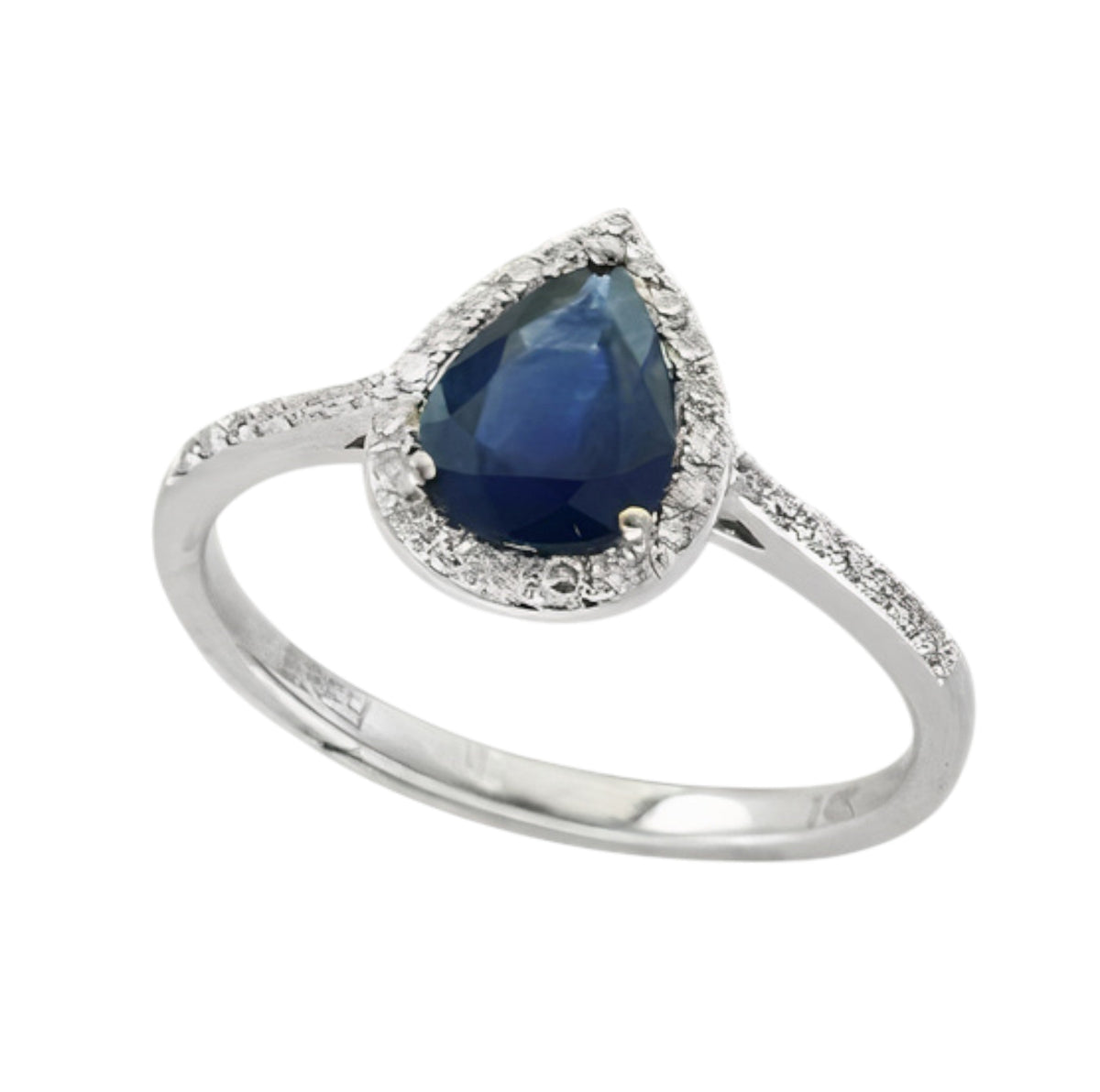 14K EFFY WG 1.05 CT Sapphire Halo Ring