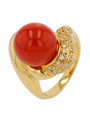 18K YG 10.65 MM Coral Bypass Ring