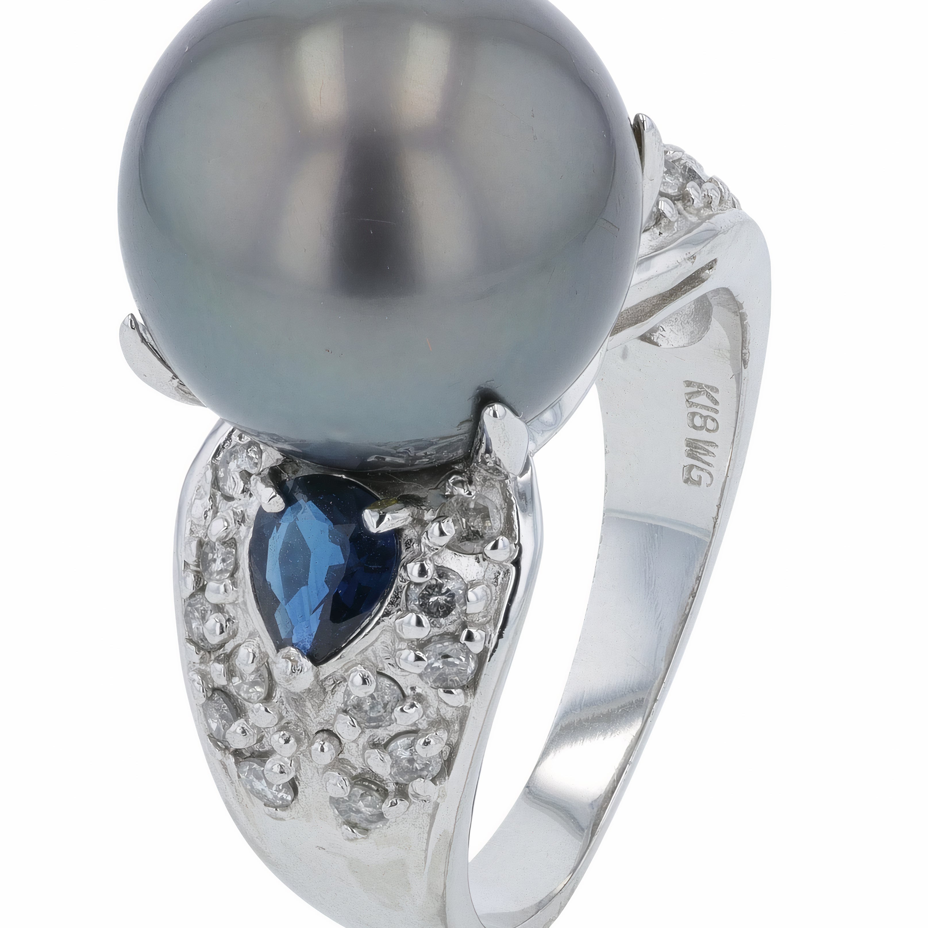 18K WG 13.3 MM Pearl Ring