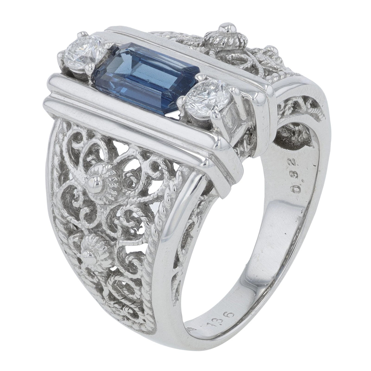 18K WG 1.36 CT Sapphire Ring