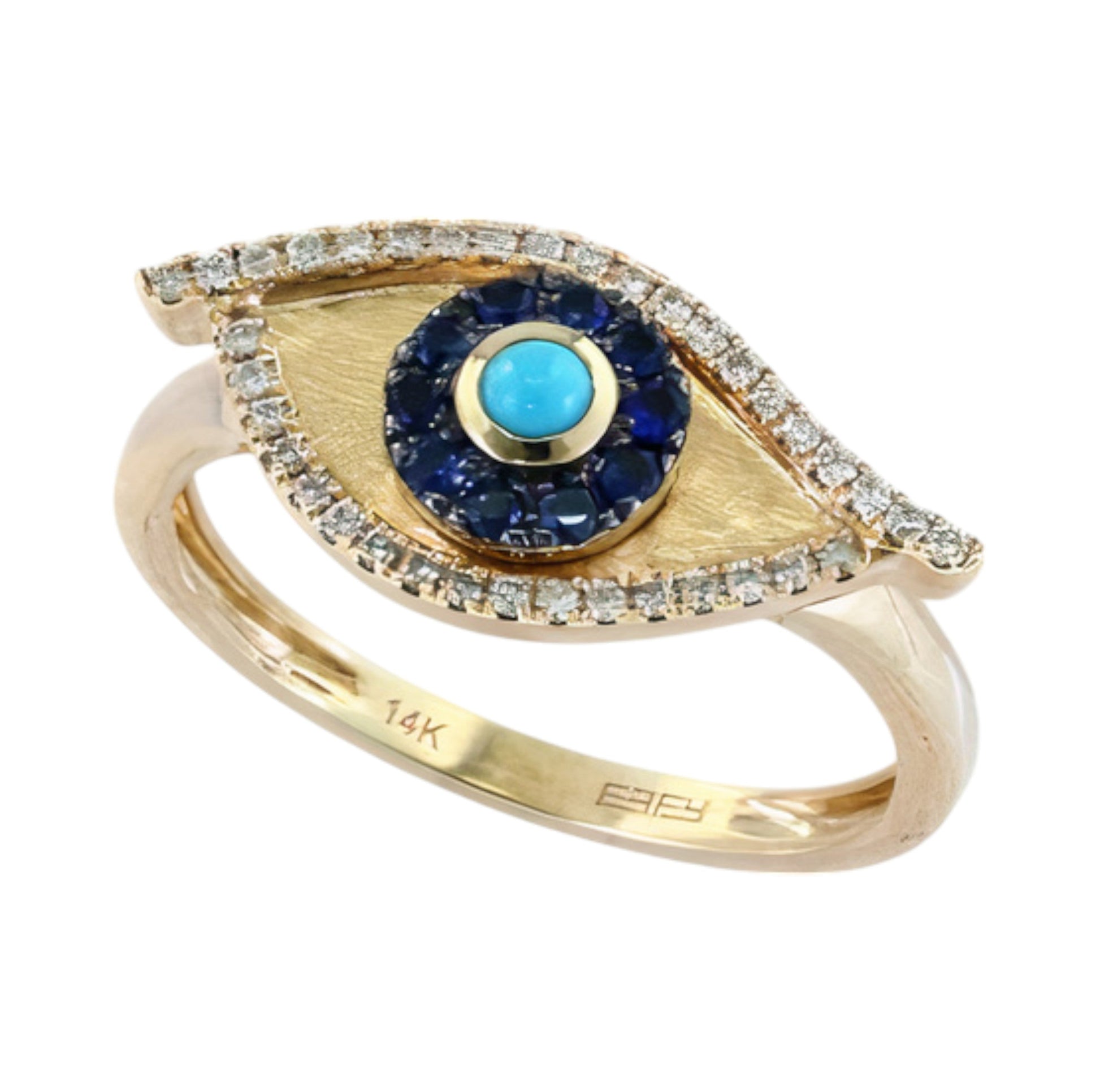 14K EFFY YG Multicolor Evil Eye Ring