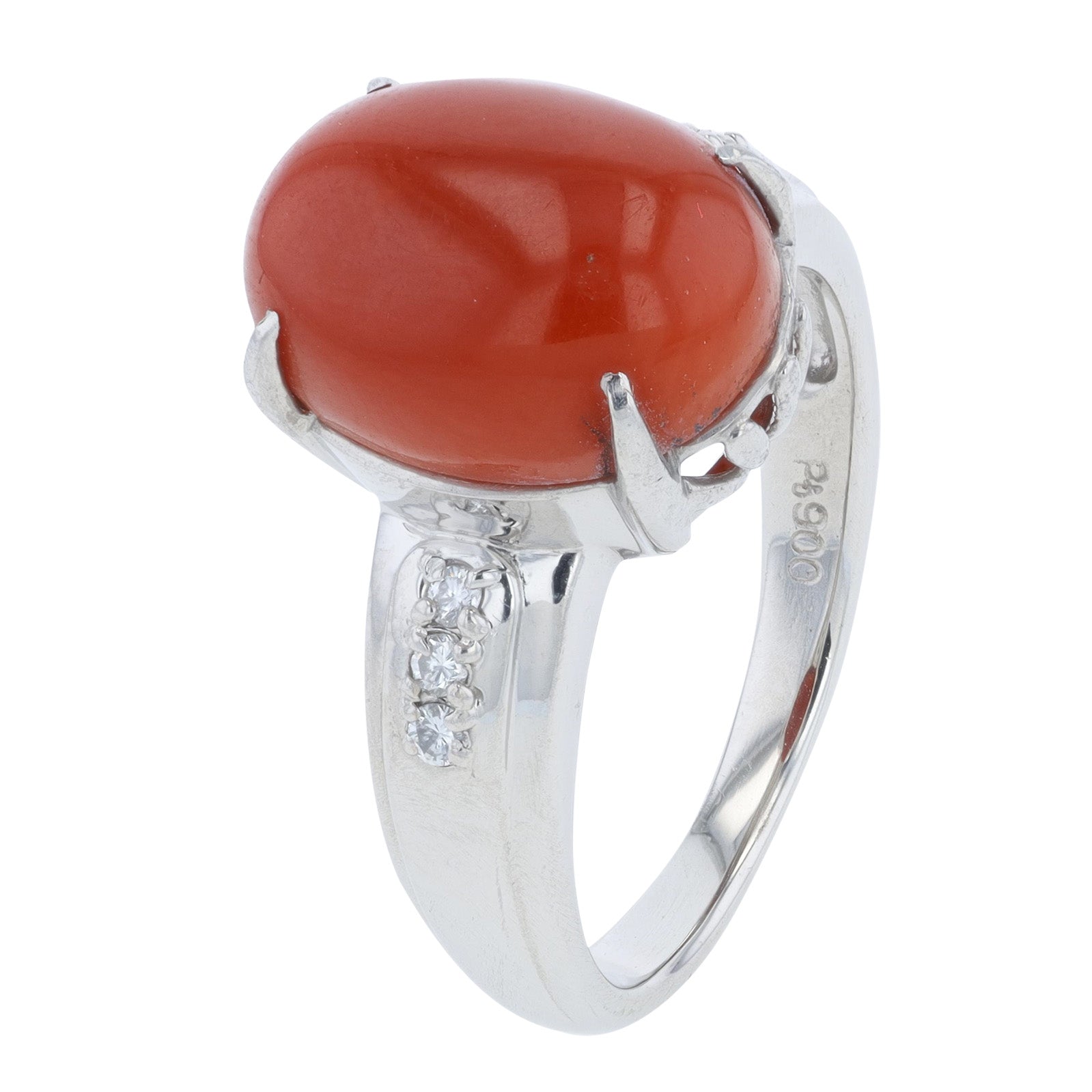 PT900 5.32 CT Coral Ring