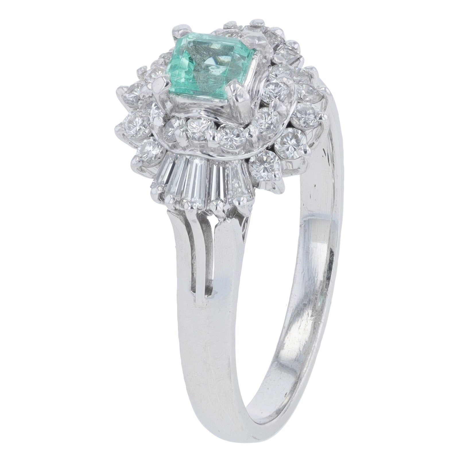 PT900 .25 CT Emerald Ring