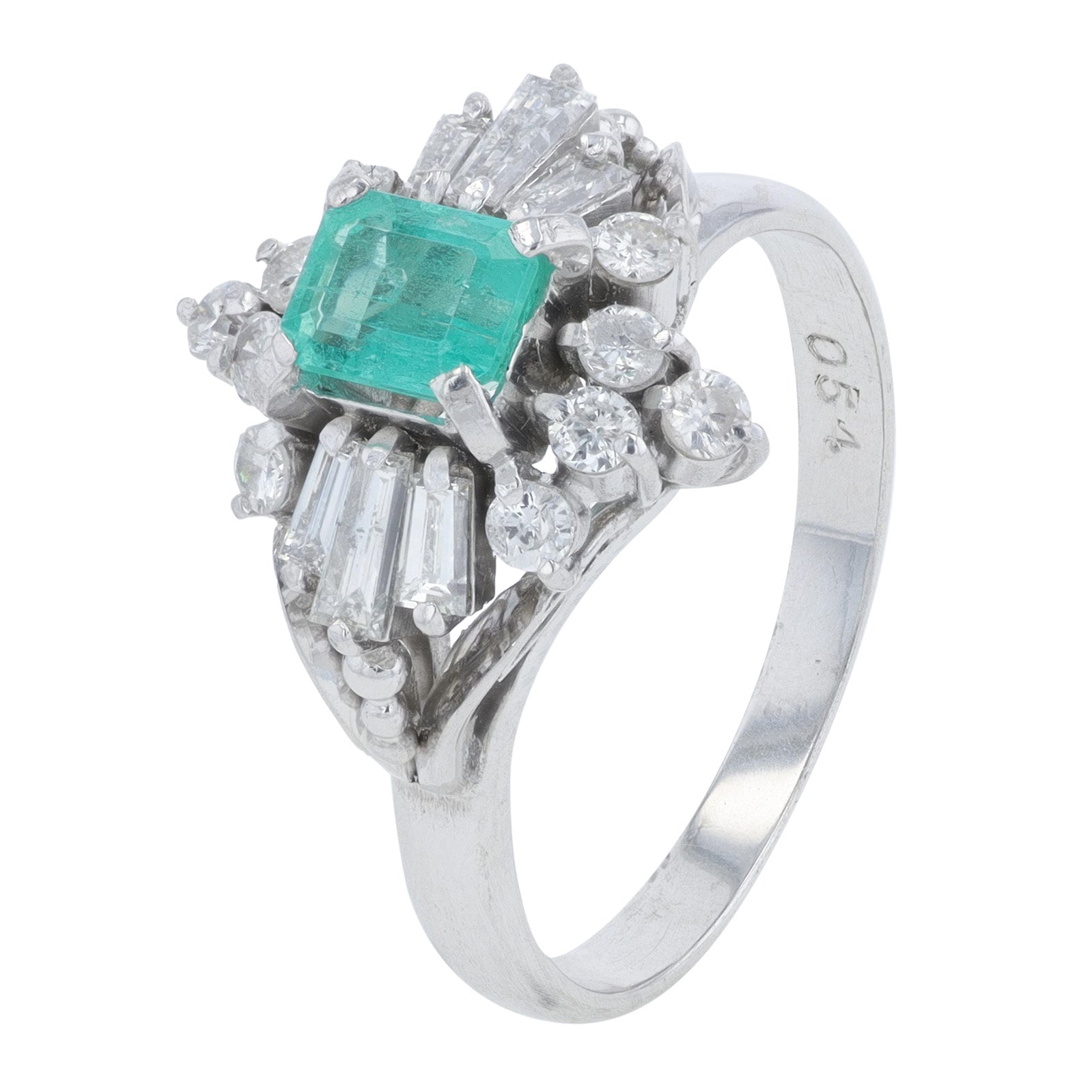 PT900 .50 CT Emerald Ring