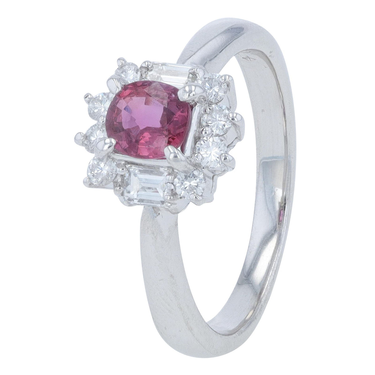 PT900 .52 CT Ruby Halo Ring