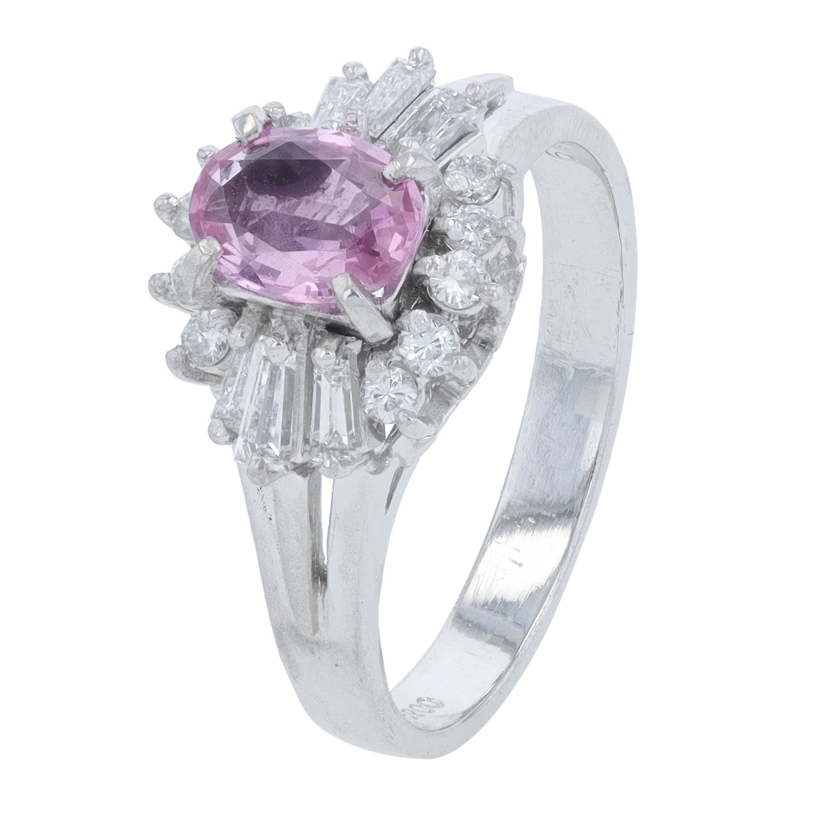 PT900 .66 CT Pink Sapphire Ring