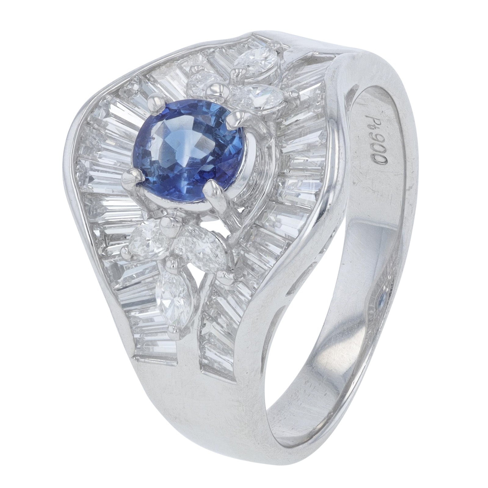 PT900 .83 CT Sapphire Center Ring