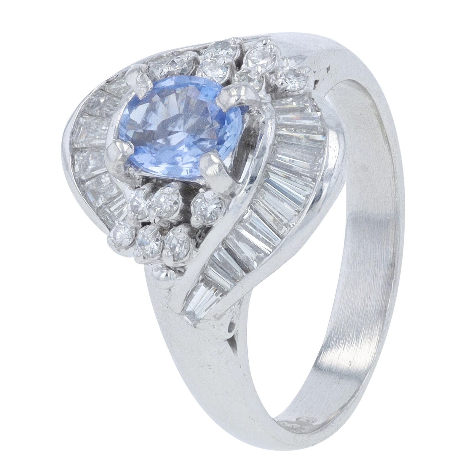 PT900 .67 CT Sapphire Center Ring