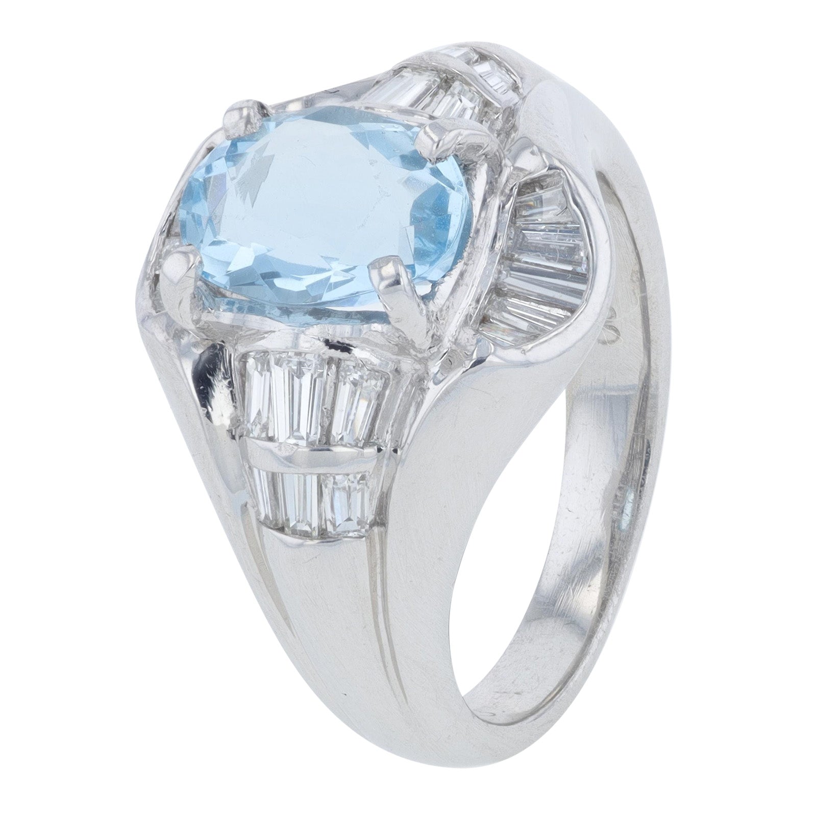 PT900 1.29 CT Aquamarine Ring