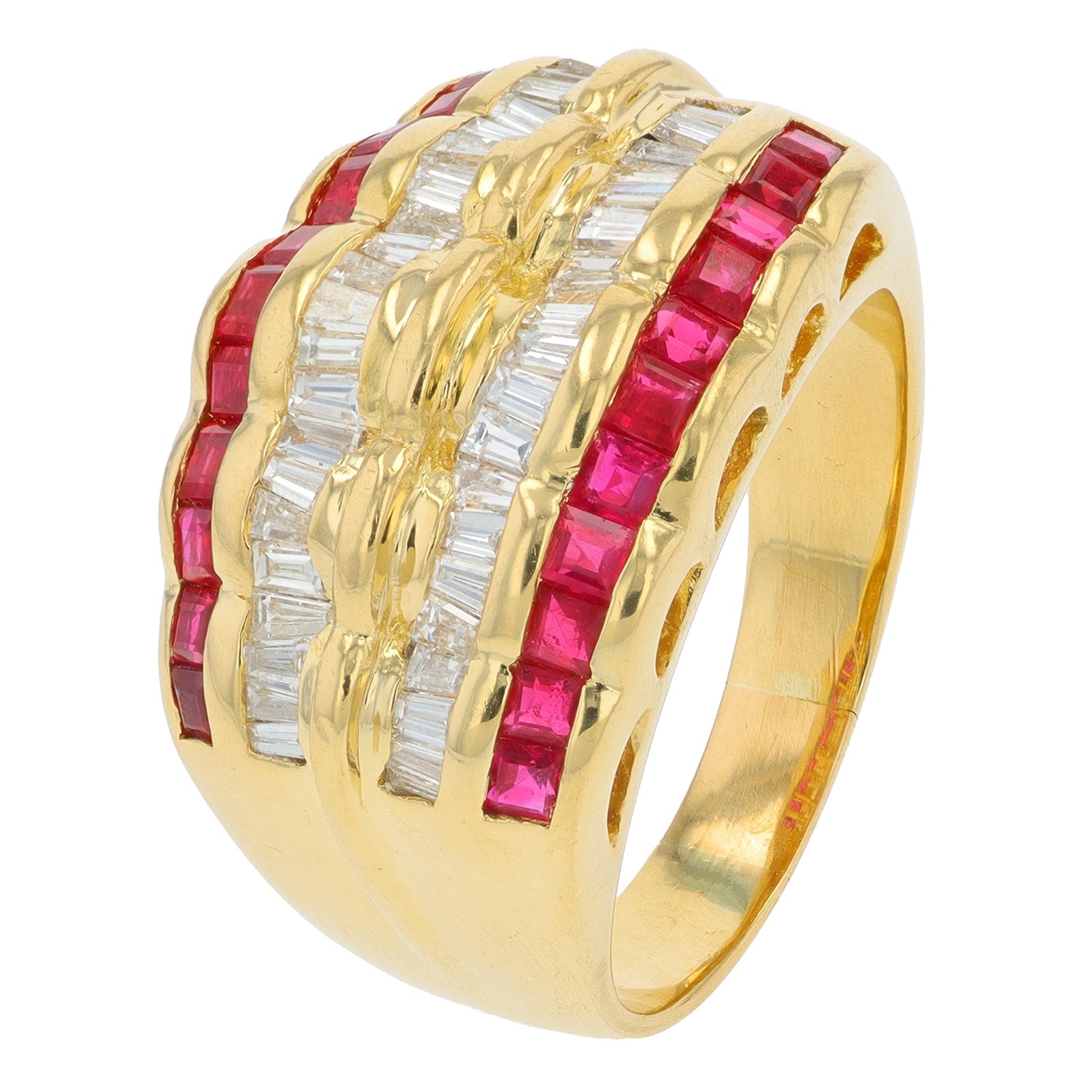 18K YG 1.55 CT Ruby & 0.80 CT Diamond Ring