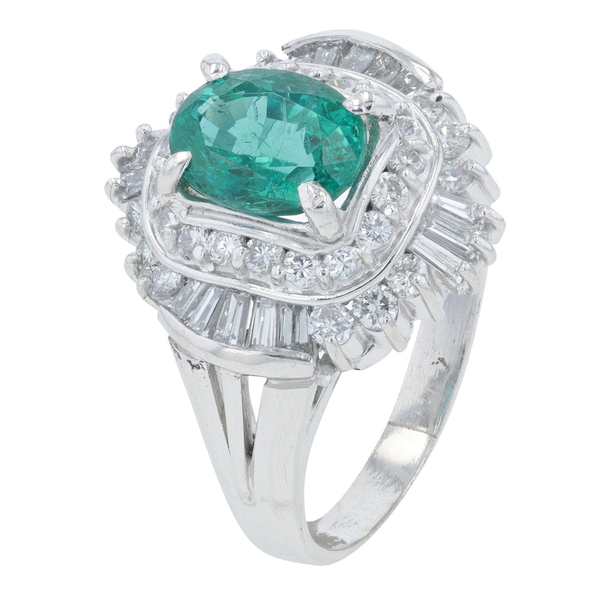 PT900 1.33 CT Emerald Ring
