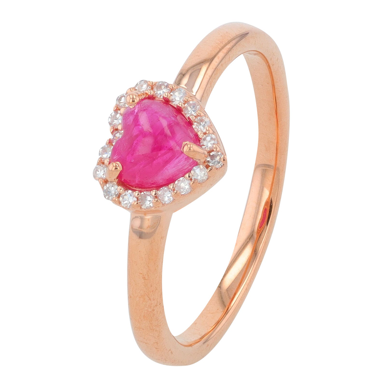 10K RG 0.70 CT Ruby Heart  Ring