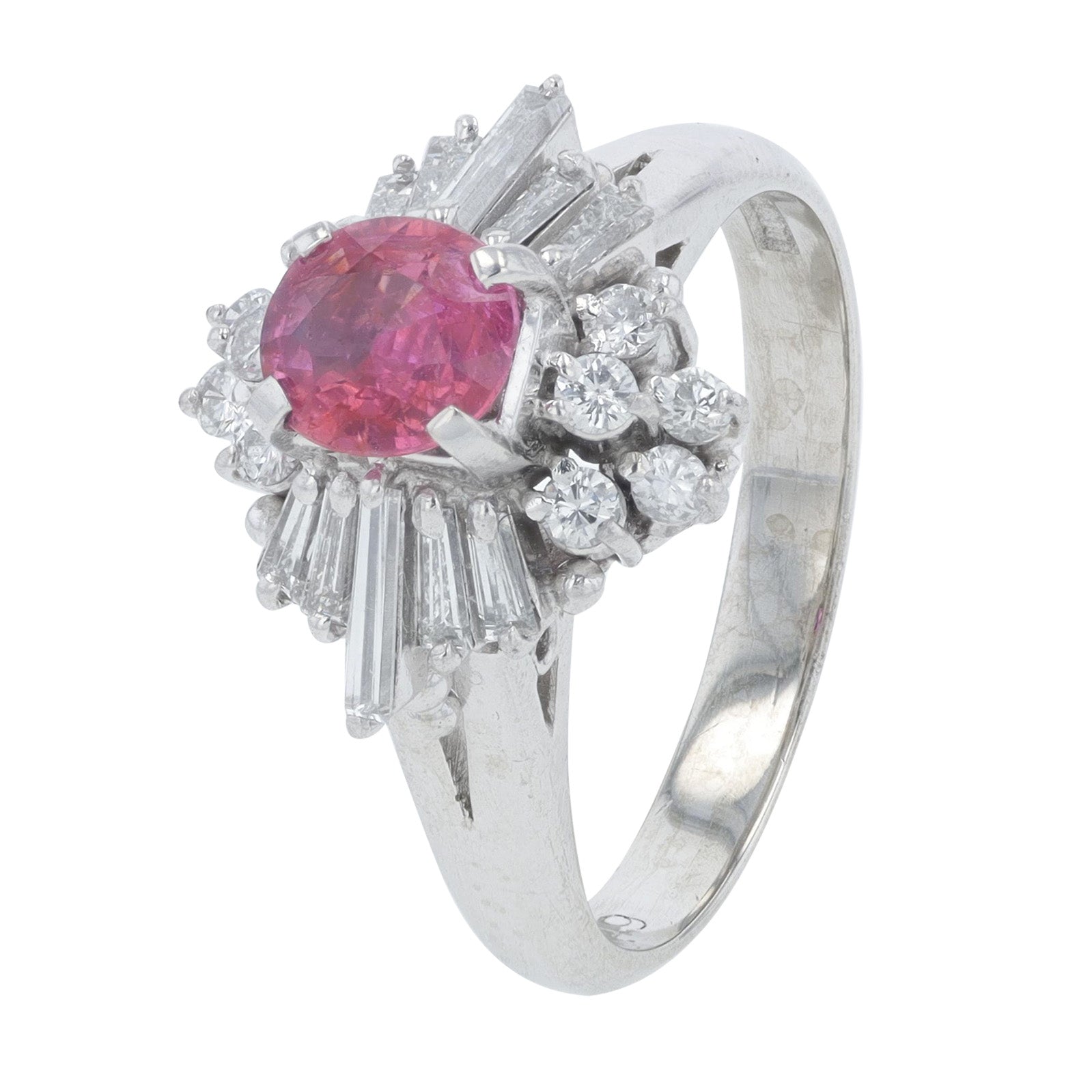PT900 .624 CT Pink Sapphire Ring