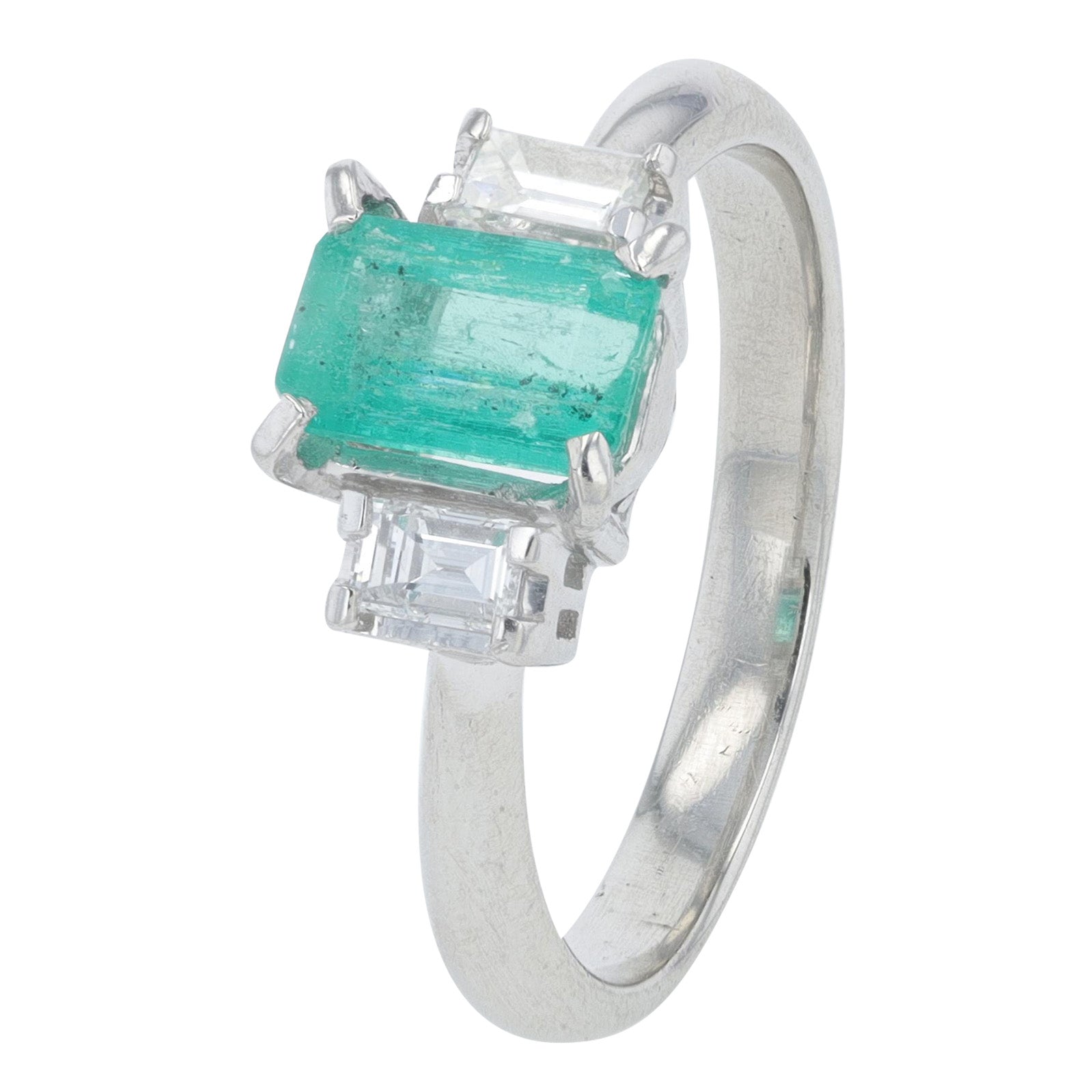 PT900 .75 CT Emerald Ring