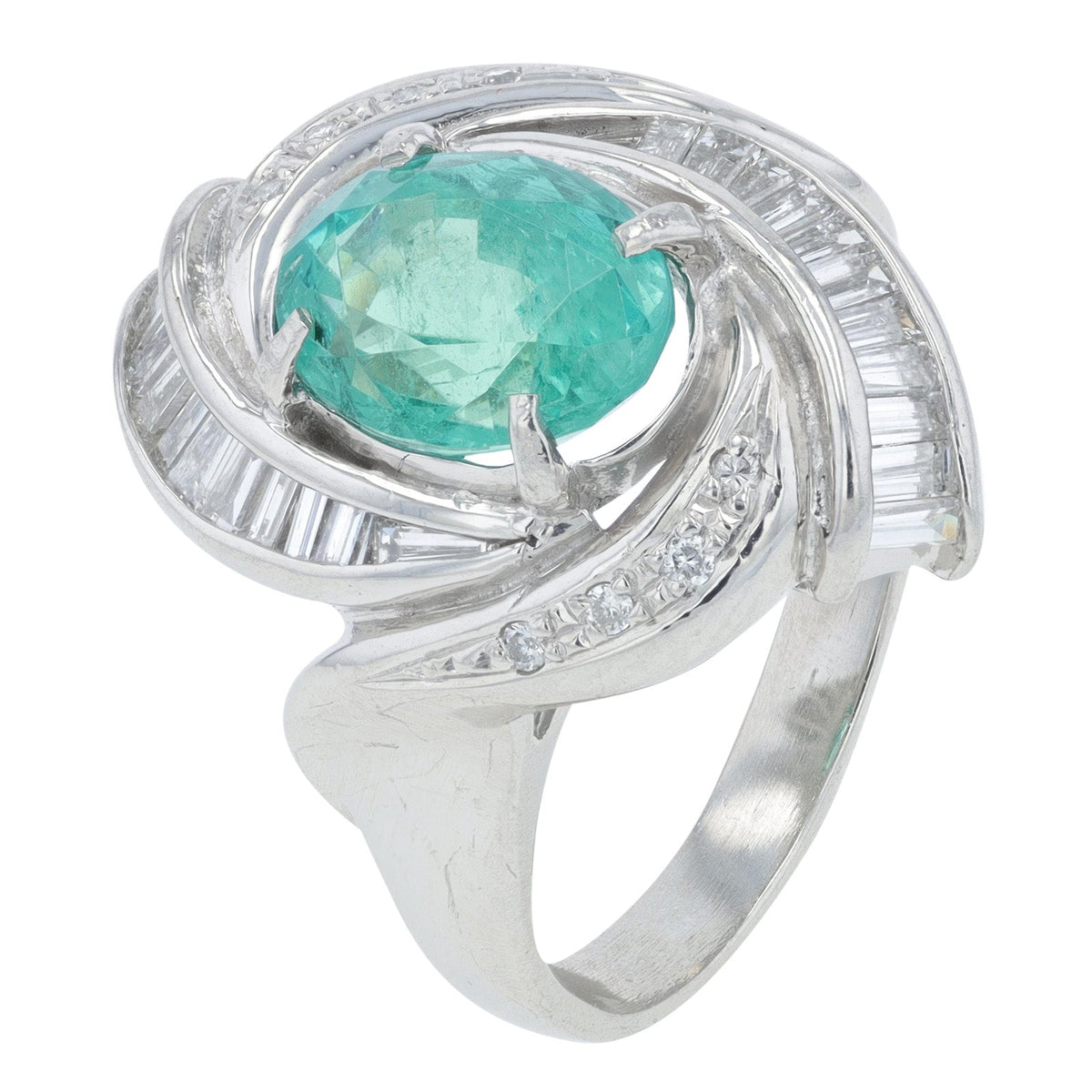 PT900 2.07 CT Emerald Center Ring