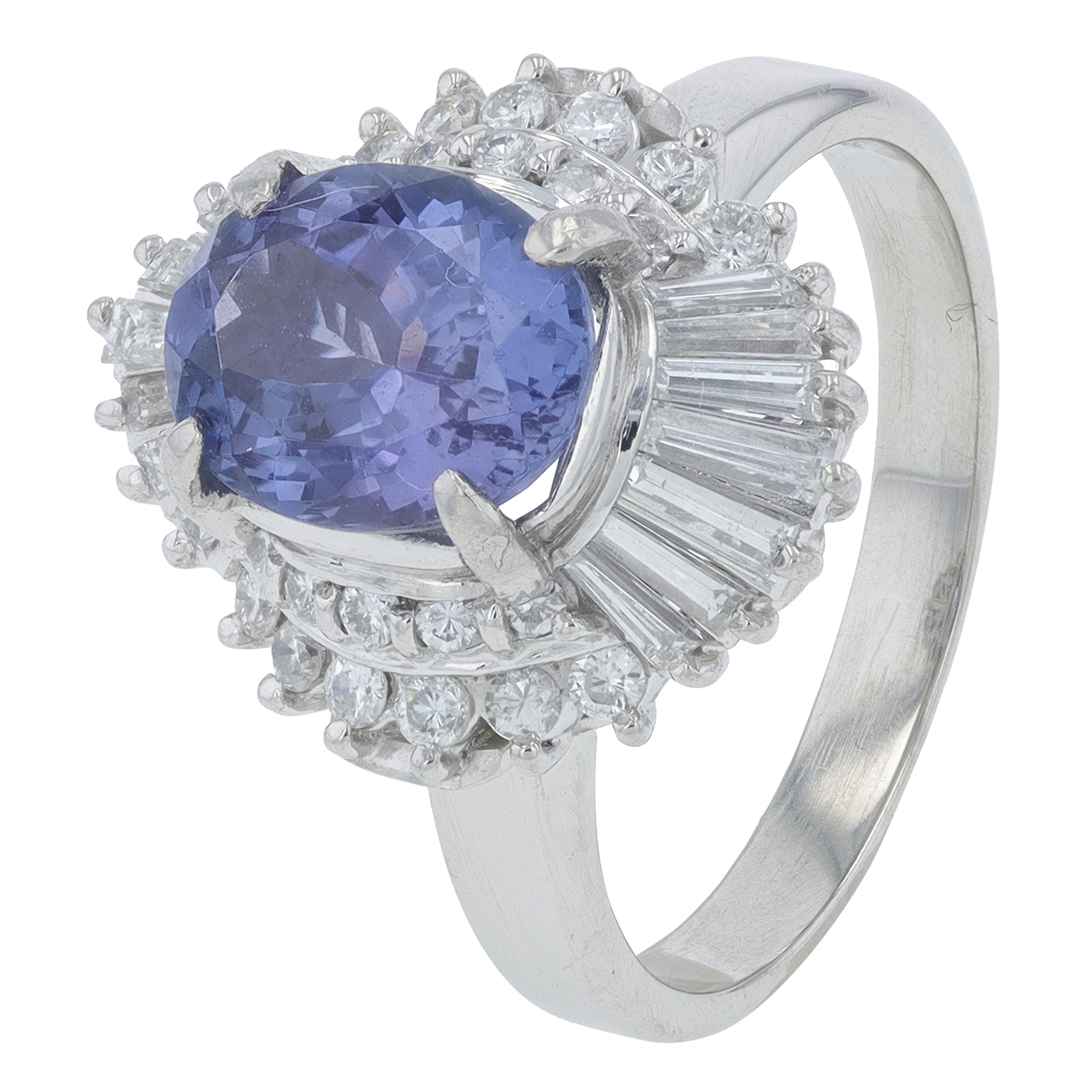 PT900 2.067 CT Tanzanite Ring