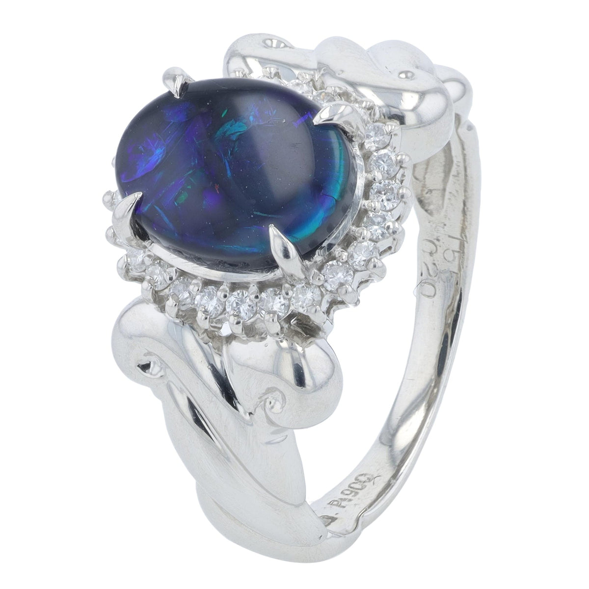 PT900 1.55 CT Black Opal Ring