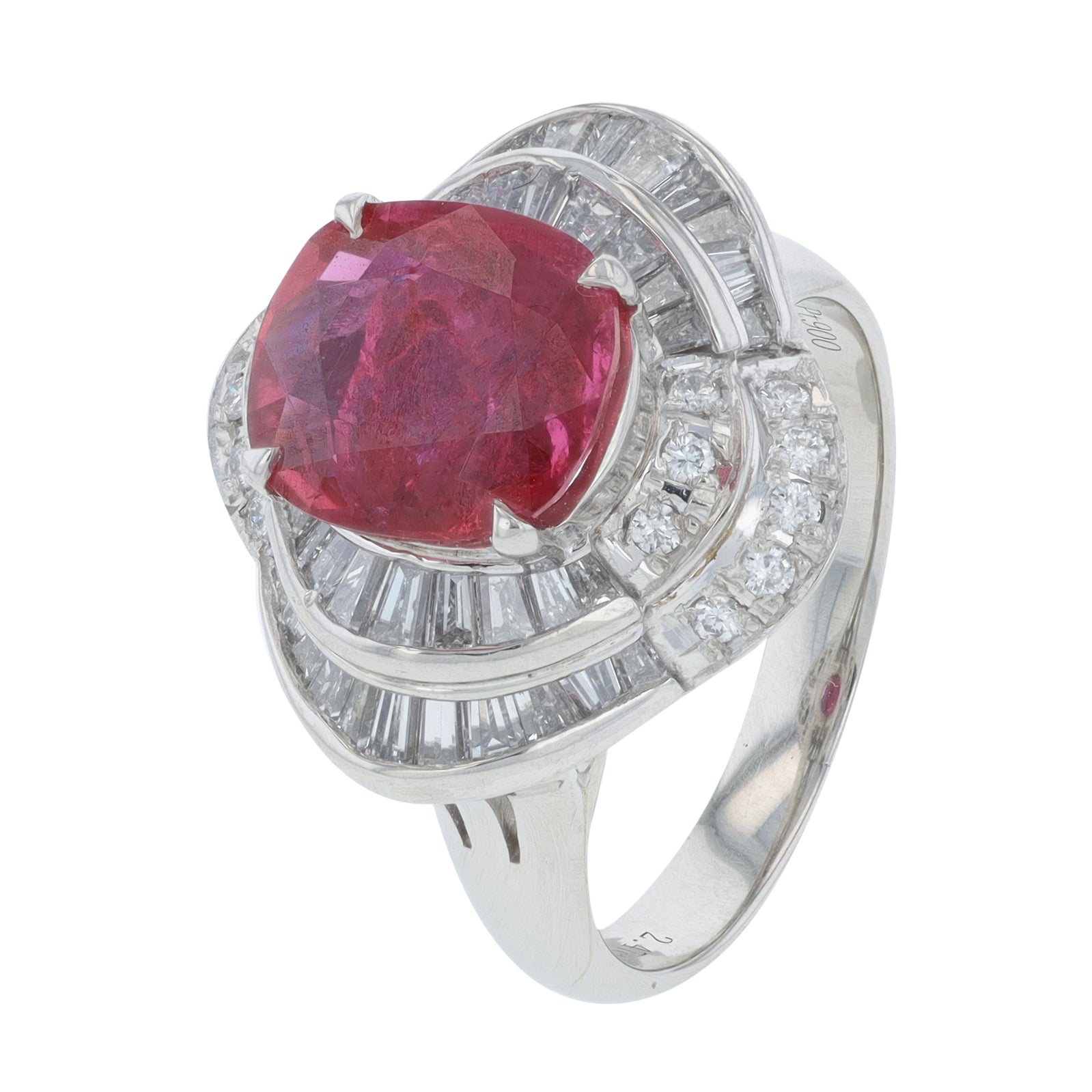 PT900 2.47 CT Ruby Cocktail Ring