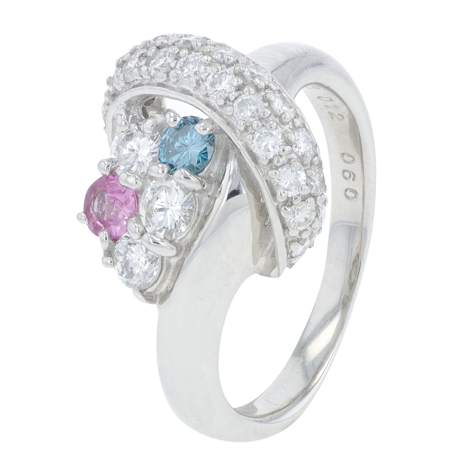 PT900 .13 CT Pink Sapphire Knot Ring