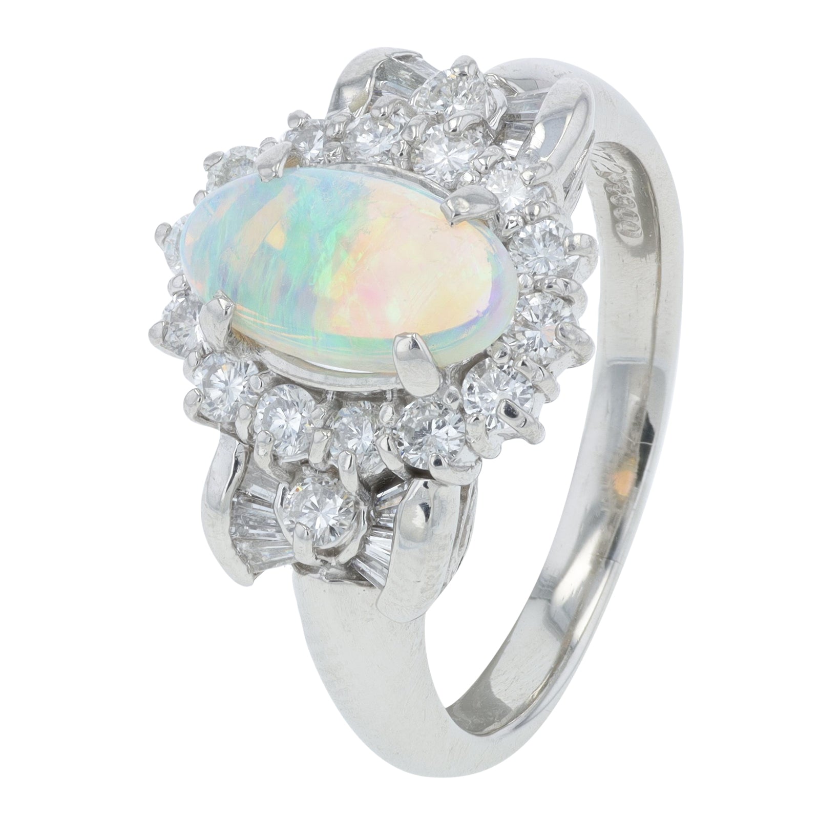 PT900 .72 CT Opal Ring