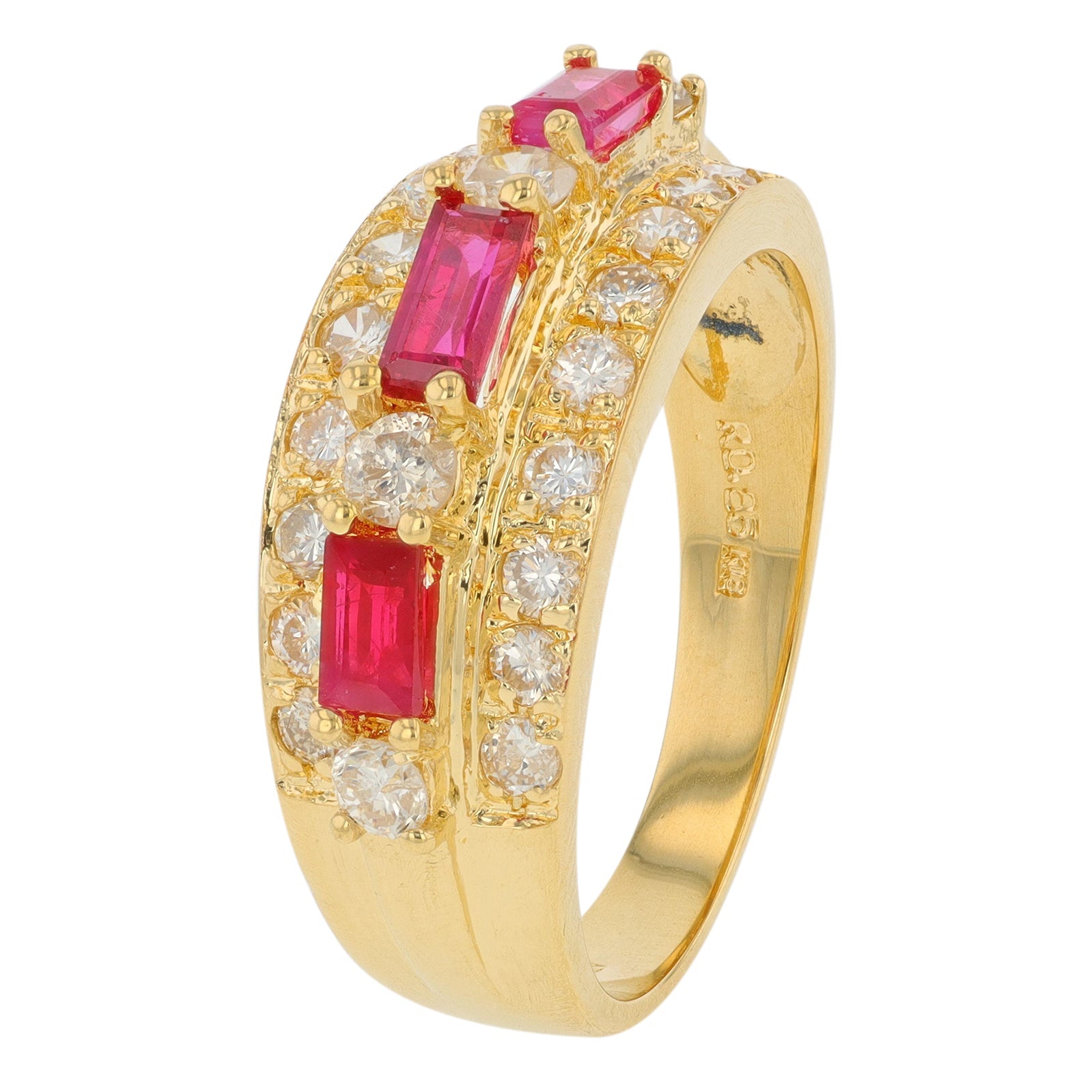 18K YG .85 CTW Ruby Ring