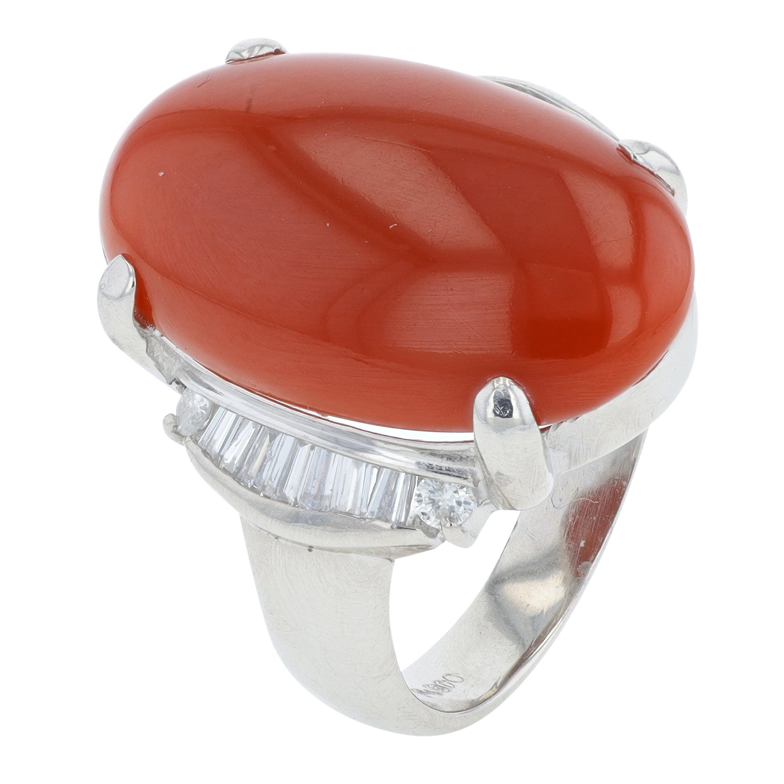 PT900 6.35 CT Coral Ring