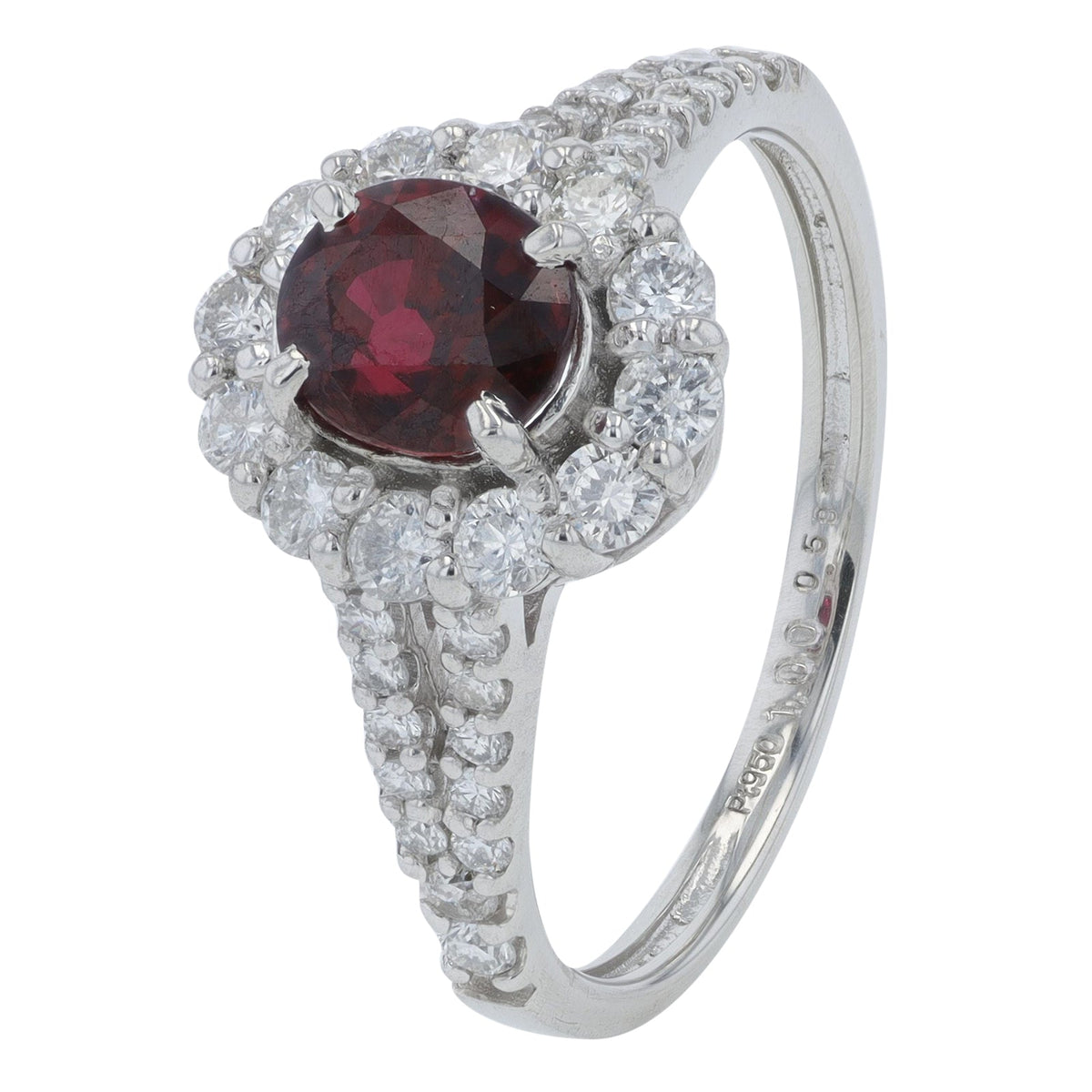 PT950 1 CT Ruby Ring
