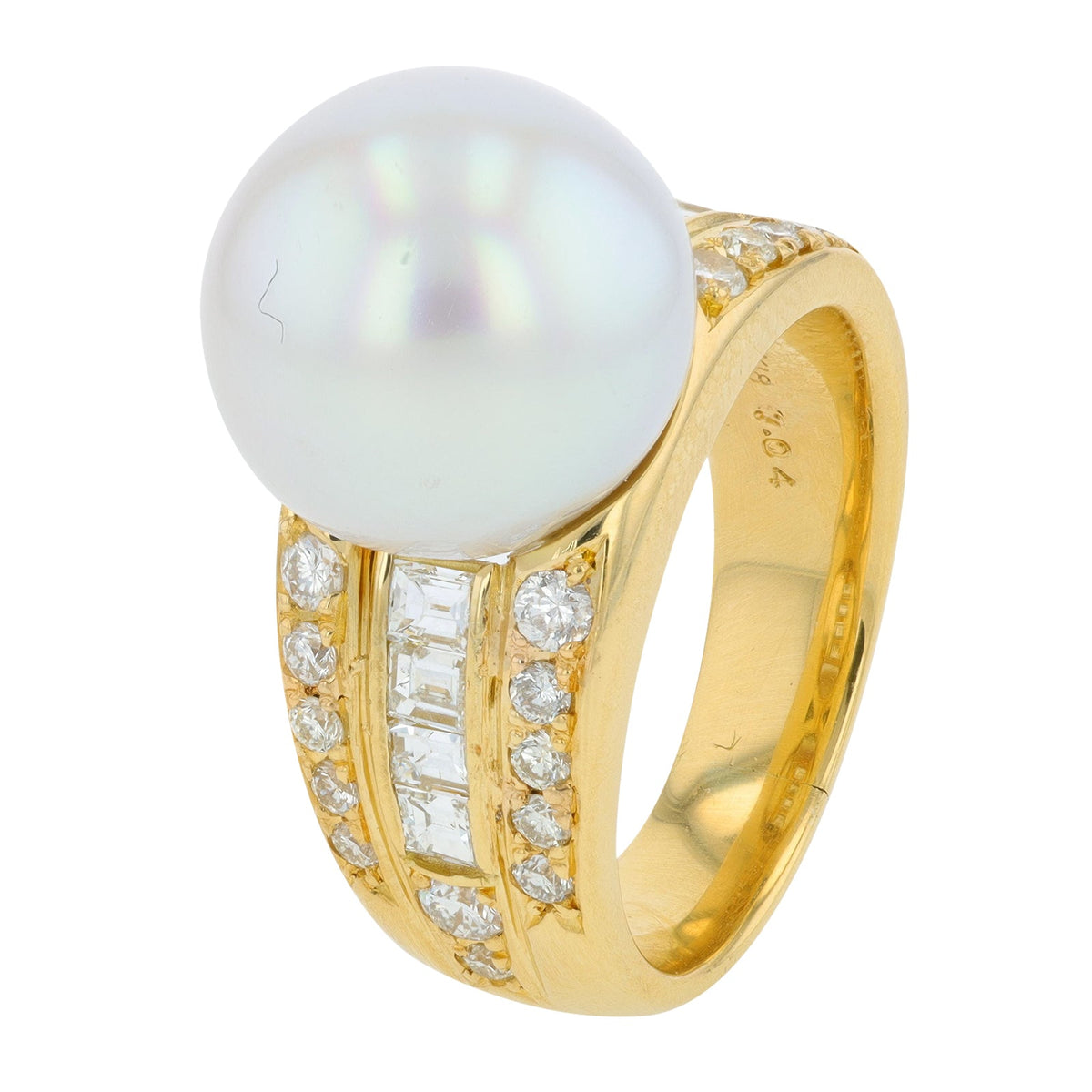 18K YG 12 MM Pearl Ring