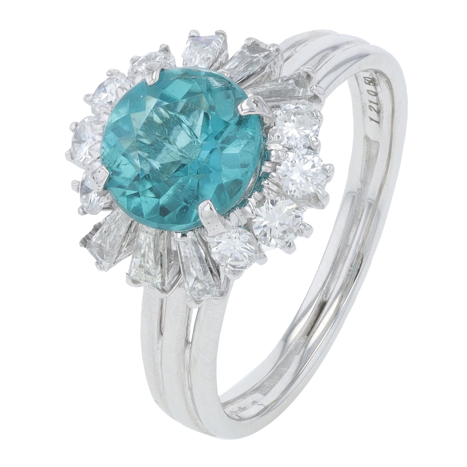 18K WG 1.21 CT Tourmaline Halo Ring