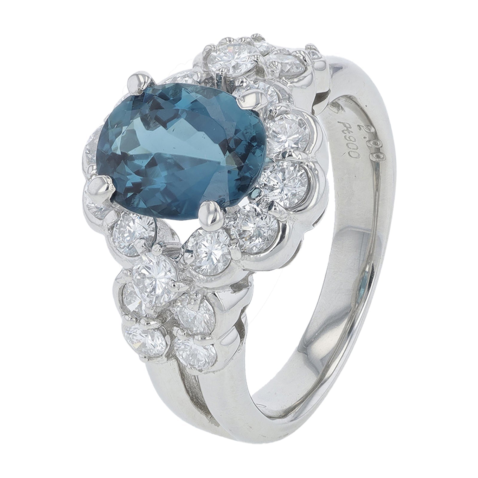 PT900 2 CT Tourmaline Center Ring