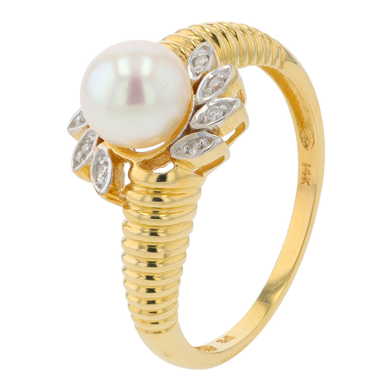 14K YG 6.5-7 MM Pearl Ring