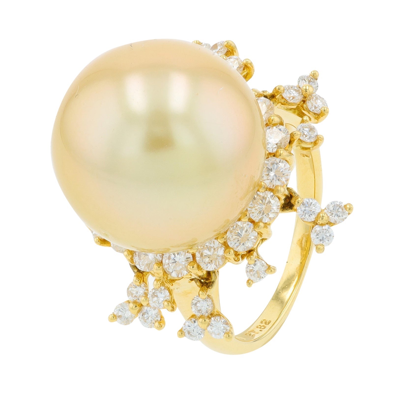 18K YG 15.7 MM Pearl Cocktail Ring