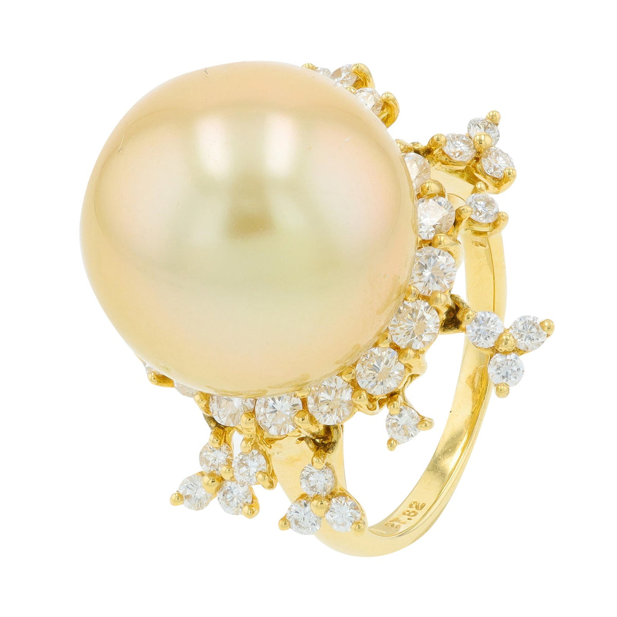 18K YG 15.7 MM Pearl Cocktail Ring