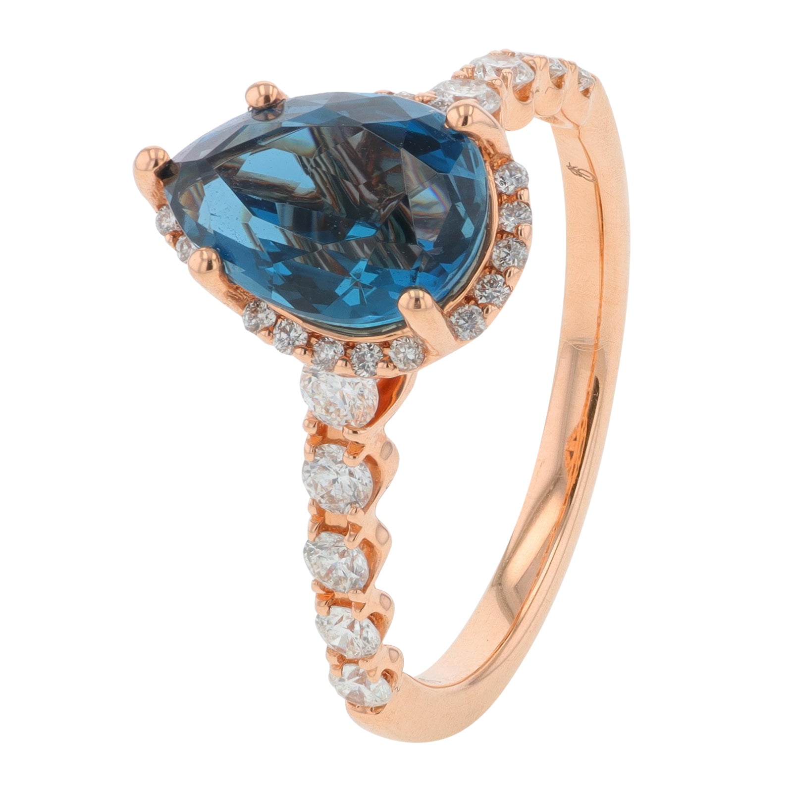 14K RG 2.15 CT London Blue Topaz