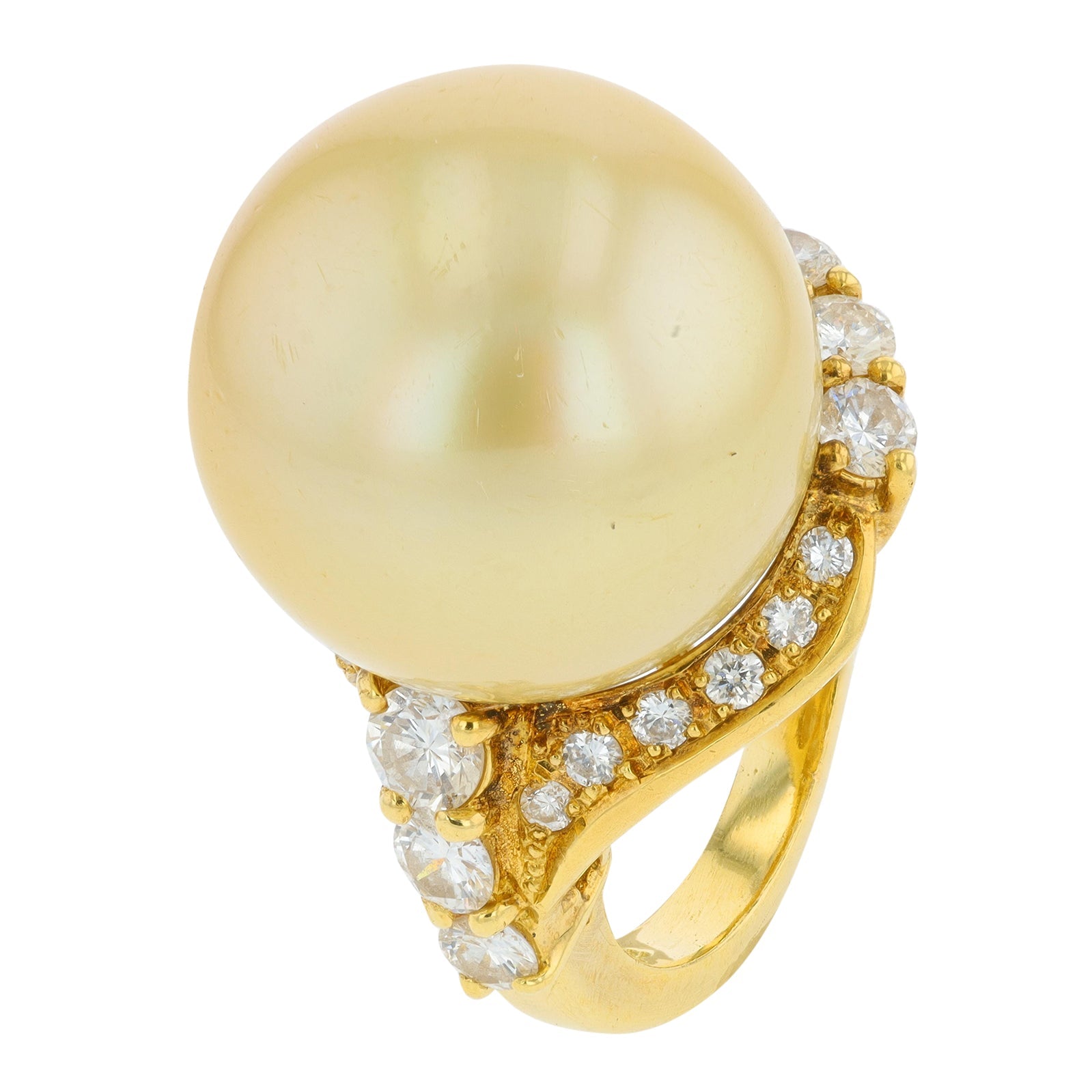 18K YG 15.5 MM Pearl Ring