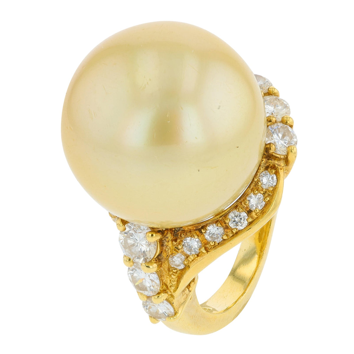 18K YG 15.5 MM Pearl Ring