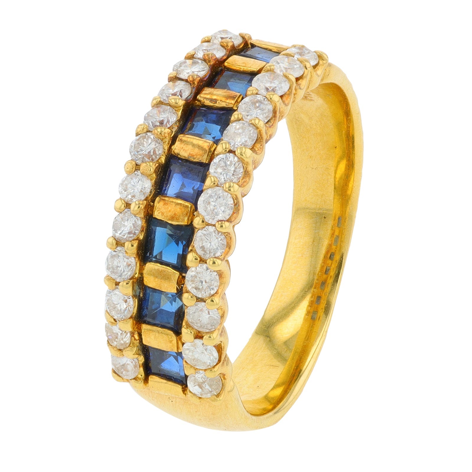18K YG .70 CT Sapphire Ring