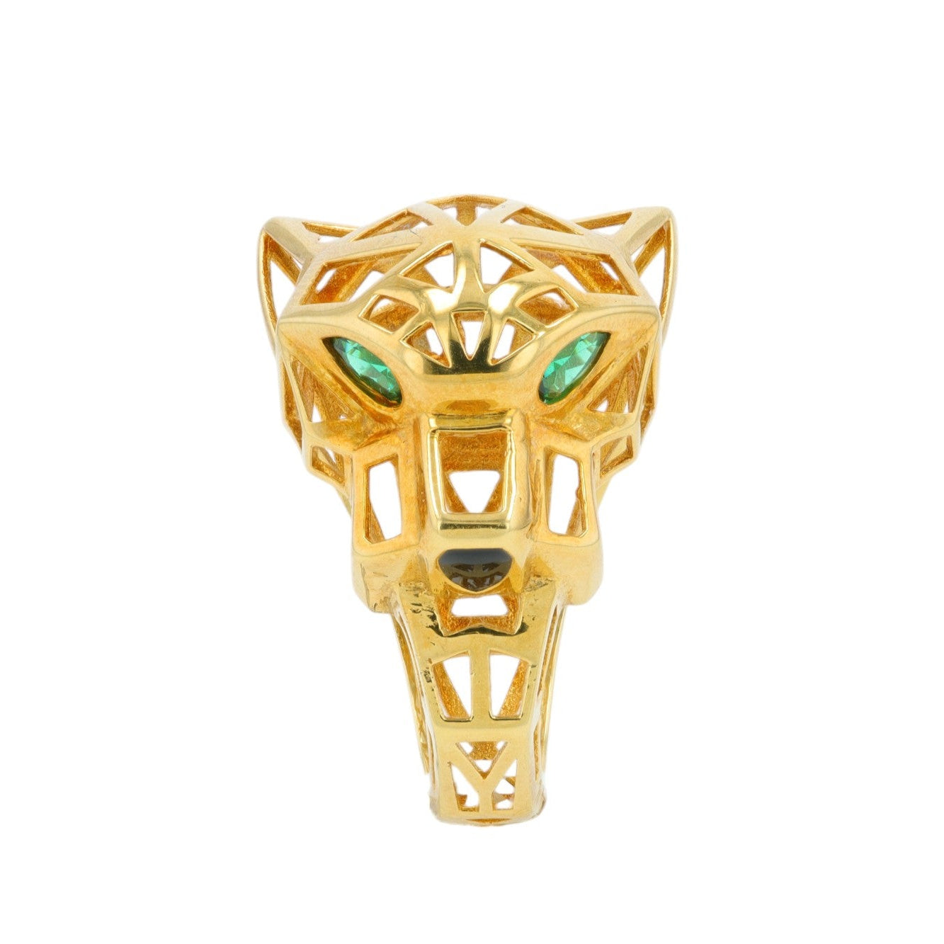 18K YG Emerald & Black Onyx Panther Ring