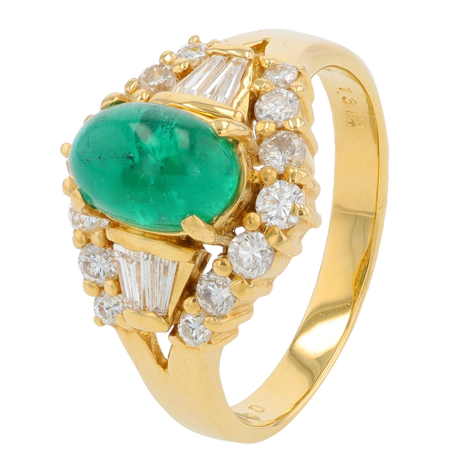 18K YG 1.31 CTW Emerald Ring
