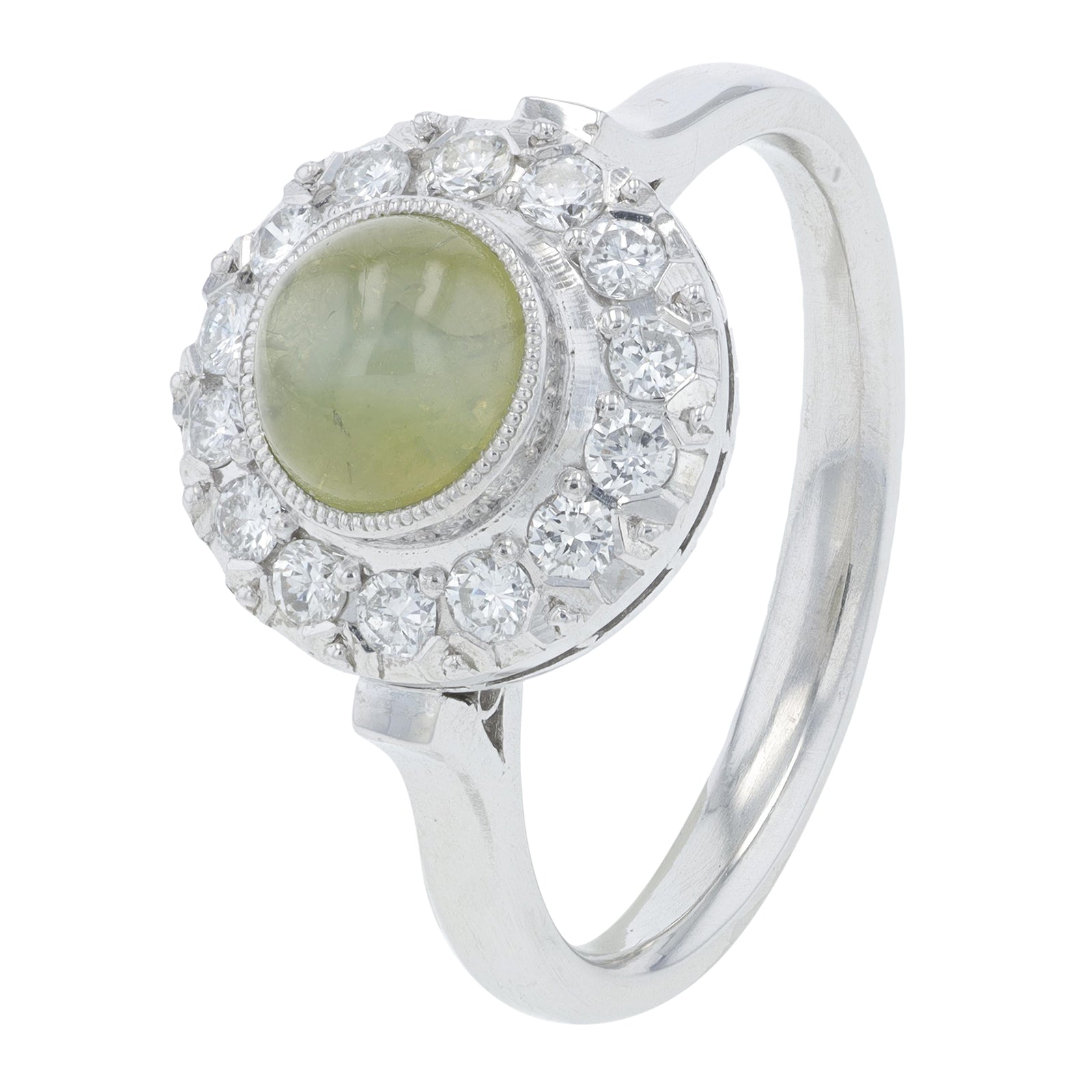 PT900 1.57 CT Cat's Eye Halo Ring