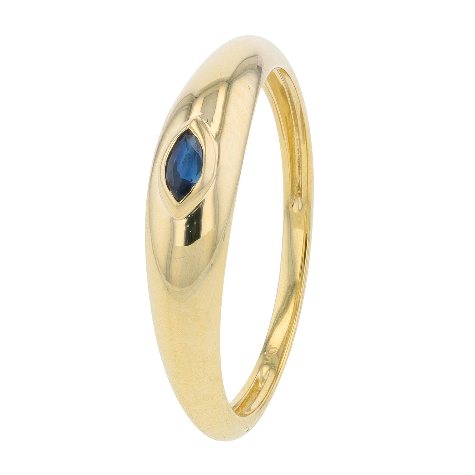 14K YG .09 CT Sapphire Bezel Set Ring