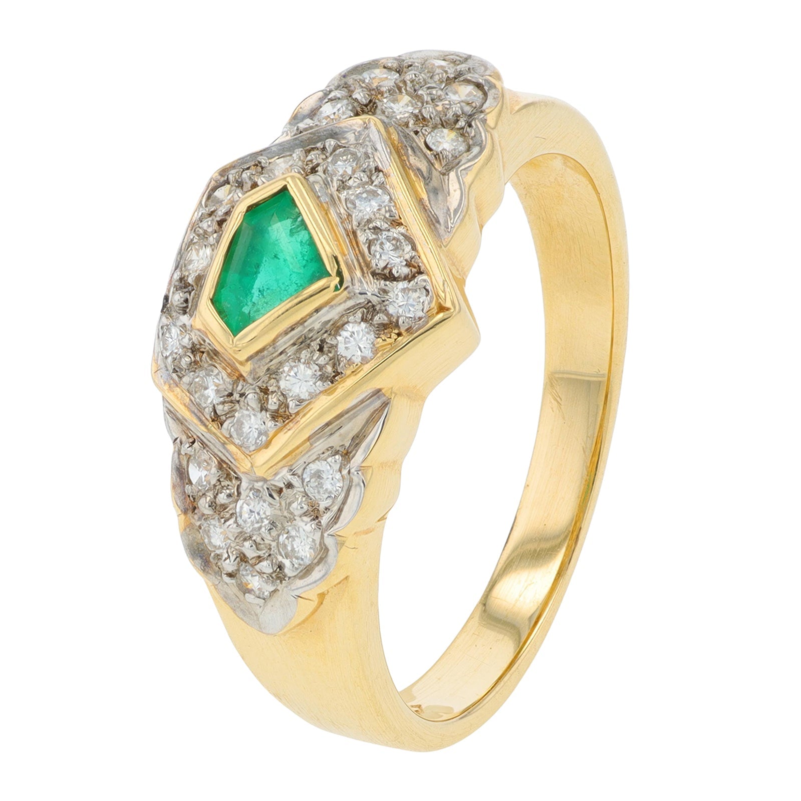 14K YG .20 CTW Emerald Ring