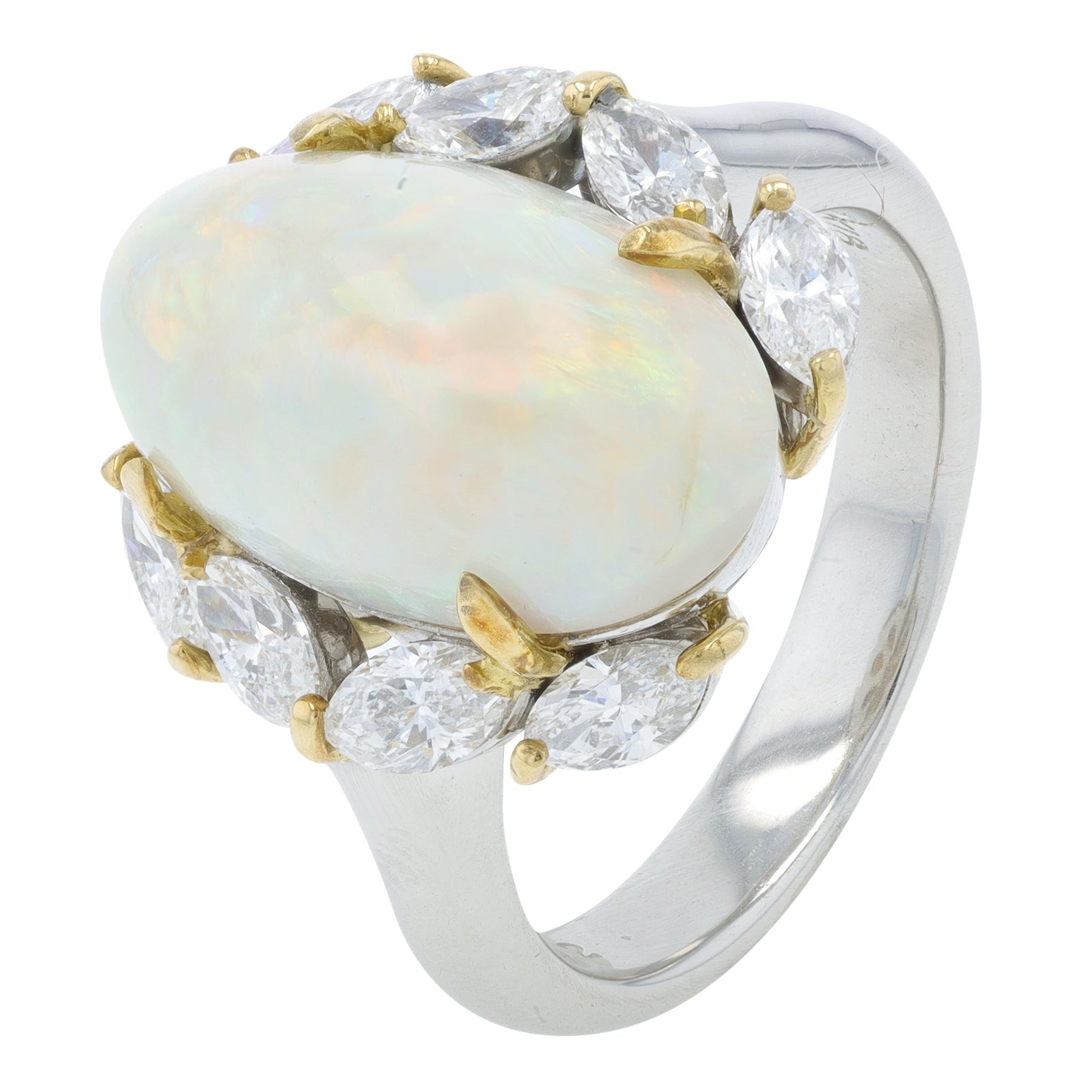 PT900/18K YG 6.77 CT Opal Ring