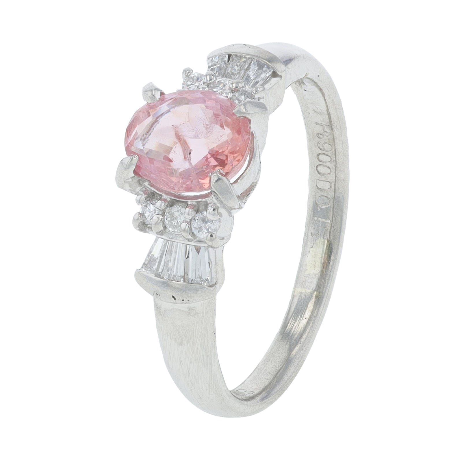 PT900 .983 CT Pink Sapphire Ring