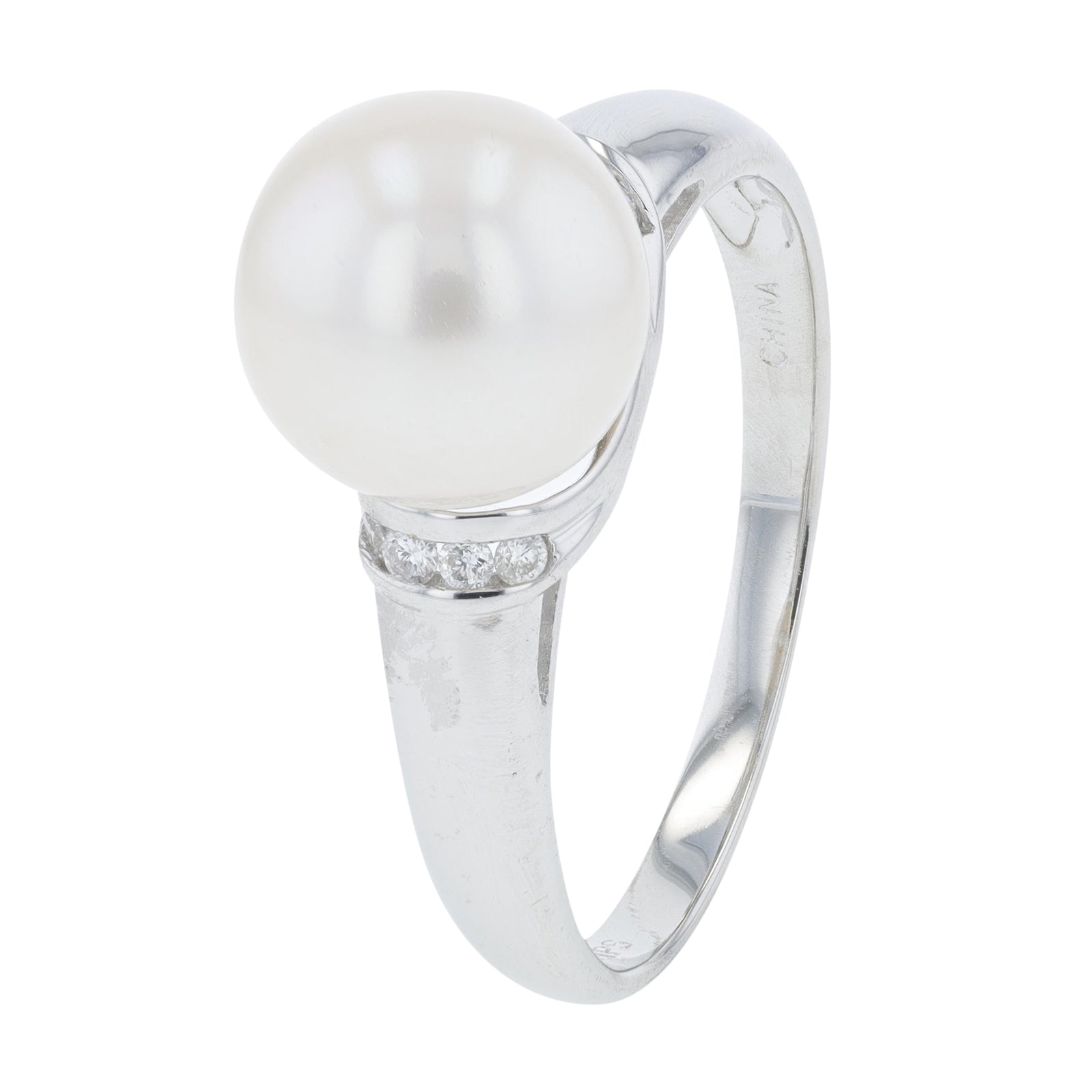 14K WG 9.5 MM Pearl Ring