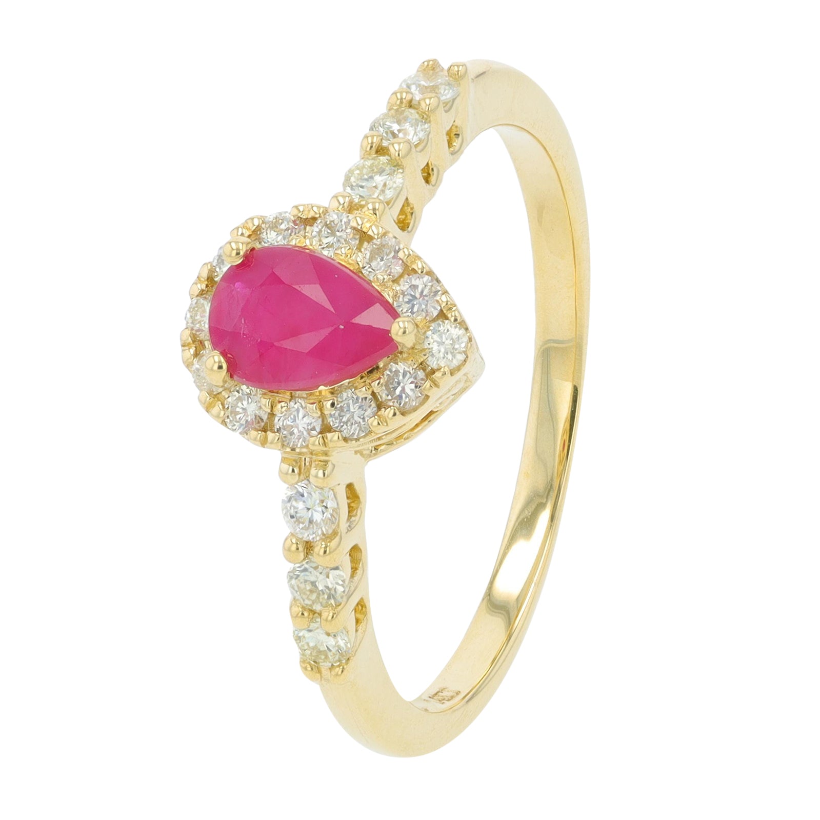 14K YG Gemstone Pear Ring<p><strong>More Colors Available</p></strong>