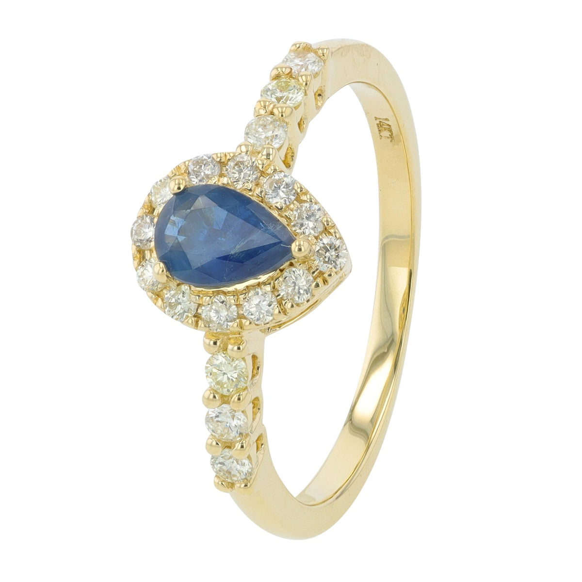 14K YG Gemstone Pear Ring<p><strong>More Colors Available</p></strong>