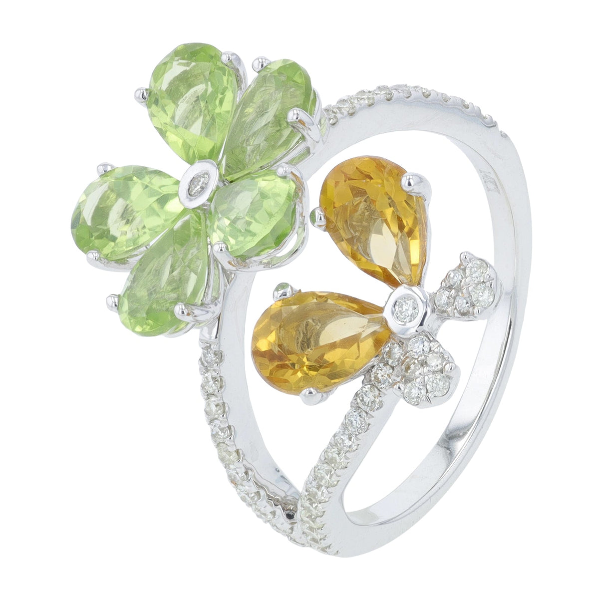 14K WG Gemstone Butterfly Bypass Ring<p><strong>More Colors Available</p></strong>