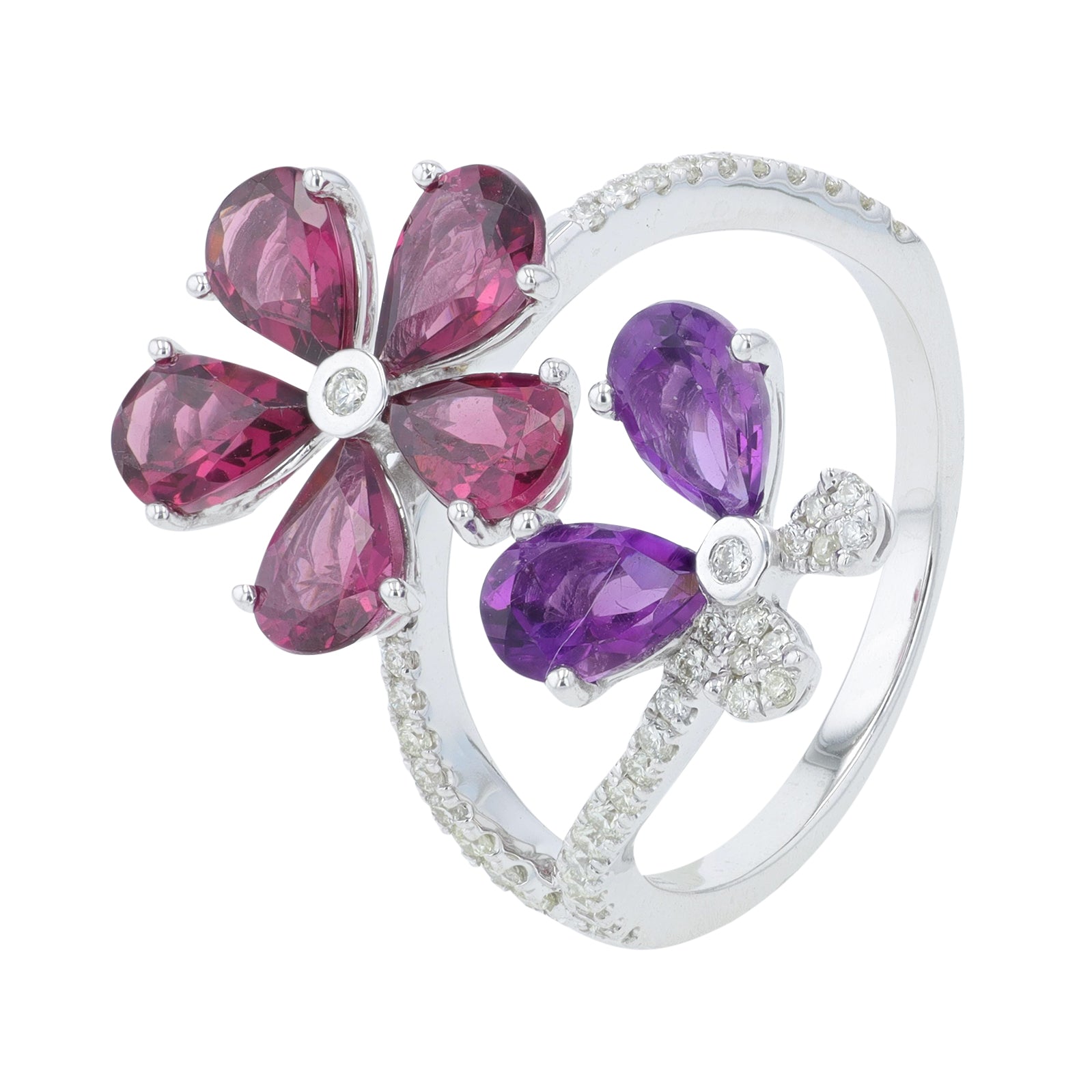 14K WG Gemstone Butterfly Bypass Ring<p><strong>More Colors Available</p></strong>